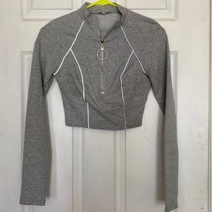 Fashion Nova Track Suit Cropped Zip Up